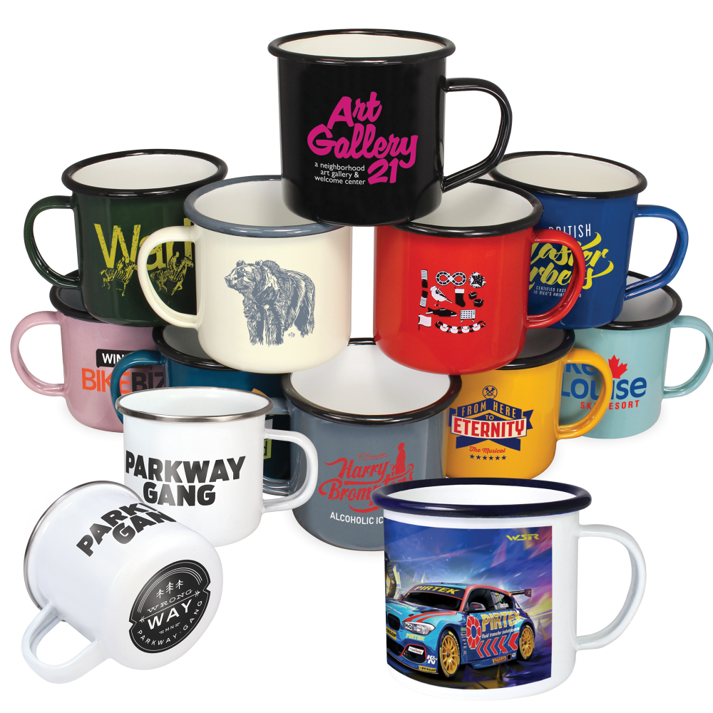 Premium Enamel Mugs (285ml/10oz) - Coloured