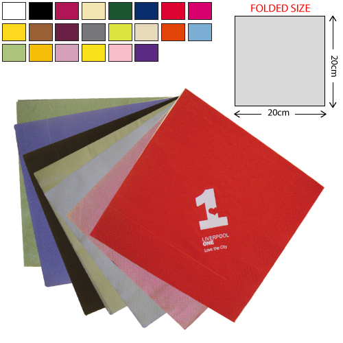 Paper Dinner Napkin 3Ply - Coloured (40x40cm)