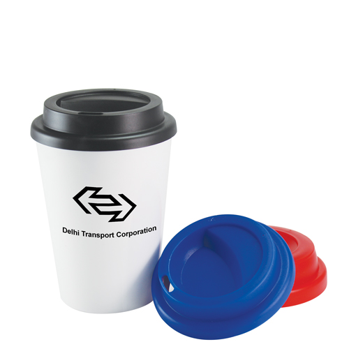Plastic Double Wall Take Out Coffee Cup (340ml/12oz) **